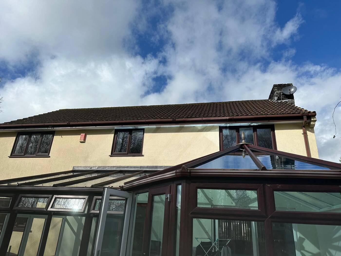 Before: tired Plympton conservatory with old glass roof